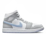 Air Jordan 1 Mid White Wolf Grey Aluminum