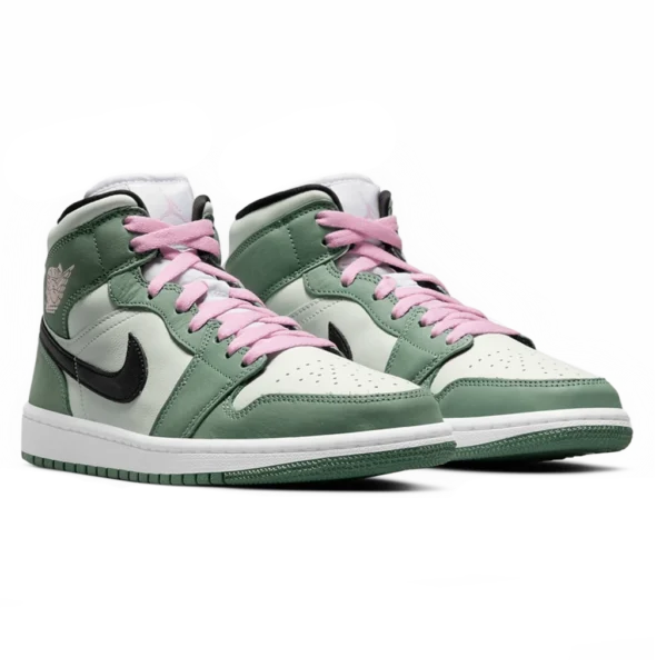 ⁦Air Jordan 1 Mid SE Dutch Green Black Arctic Pink⁩ – תמונה ⁦2⁩