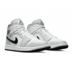 ⁦Air Jordan 1 Mid White Light Smoke Grey⁩ – תמונה ⁦2⁩
