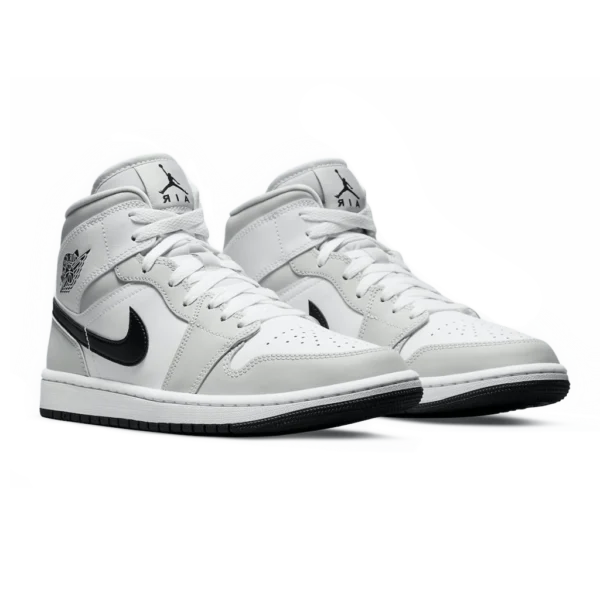 ⁦Air Jordan 1 Mid White Light Smoke Grey⁩ – תמונה ⁦2⁩