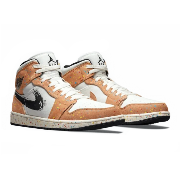 ⁦Air Jordan 1 Mid SE Brushstroke Paint Splatter⁩ – תמונה ⁦2⁩