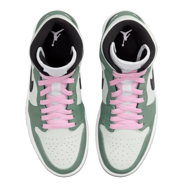 ⁦Air Jordan 1 Mid SE Dutch Green Black Arctic Pink⁩ – תמונה ⁦4⁩