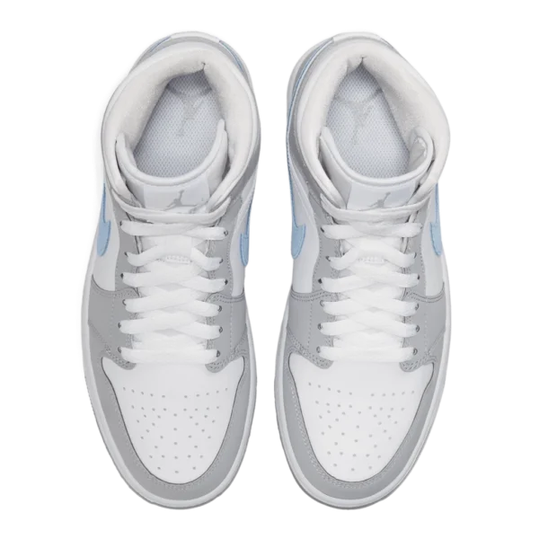 ⁦Air Jordan 1 Mid White Wolf Grey Aluminum⁩ – תמונה ⁦4⁩