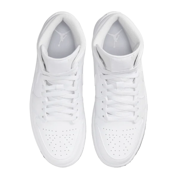 ⁦Air Jordan 1 Mid Triple White⁩ – תמונה ⁦4⁩