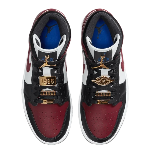 ⁦Air Jordan 1 Mid SE Gold Pendants Black Dark Beetroot⁩ – תמונה ⁦4⁩