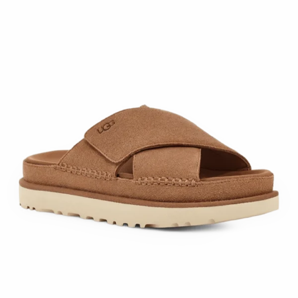 ⁦UGG Goldenstar Cross Slide Chestnut⁩ – תמונה ⁦2⁩