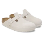⁦Birkenstock Boston Soft Footbed Suede Leather Antique White⁩ – תמונה ⁦2⁩