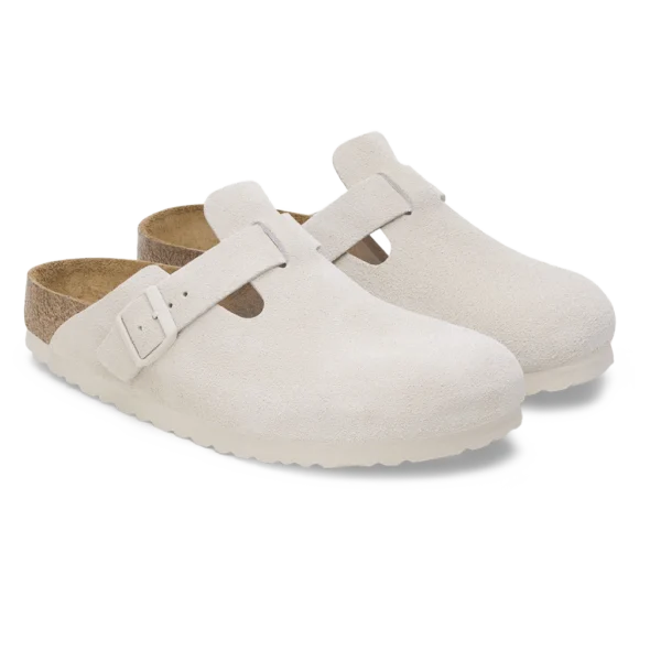 ⁦Birkenstock Boston Soft Footbed Suede Leather Antique White⁩ – תמונה ⁦2⁩