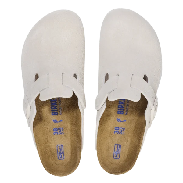⁦Birkenstock Boston Soft Footbed Suede Leather Antique White⁩ – תמונה ⁦3⁩