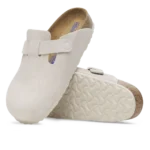 ⁦Birkenstock Boston Soft Footbed Suede Leather Antique White⁩ – תמונה ⁦4⁩