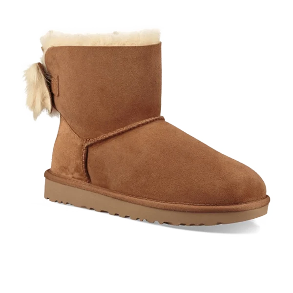 ⁦UGG Fluff Bow Mini Fleece-Lined Chestnut⁩ – תמונה ⁦2⁩