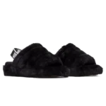⁦UGG Fluff Yeah Slide Black⁩ – תמונה ⁦2⁩