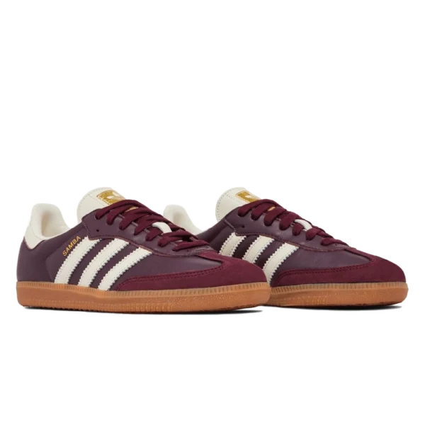 ⁦Adidas Samba OG Maroon Gold Metallic⁩ – תמונה ⁦2⁩
