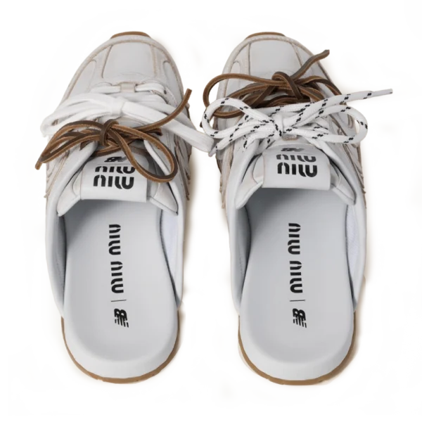 ⁦New Balance x Miu Miu 530 SL Deco Calf Leather Mules White⁩ – תמונה ⁦3⁩