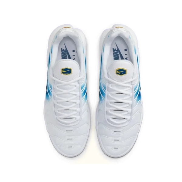 ⁦Nike Air Max Plus Spray Paint Swoosh White Blue⁩ – תמונה ⁦4⁩