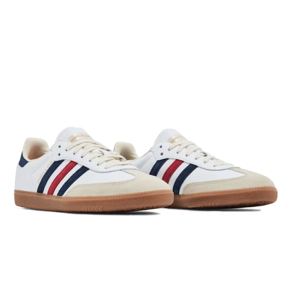 ⁦Adidas Samba OG x Sporty & Rich Cloud White Night Indigo Collegiate Red⁩ – תמונה ⁦2⁩