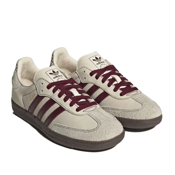 ⁦Adidas Samba OG Wonder White Maroon Putty Grey⁩ – תמונה ⁦2⁩