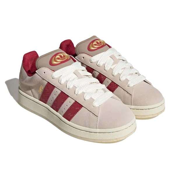 ⁦Adidas Campus CNY Lea Lunar New Year Active Maroon Cream White Gold Metallic⁩ – תמונה ⁦2⁩