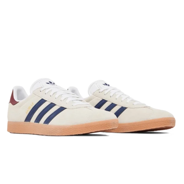 ⁦Adidas Gazelle Off White Dark Blue Collegiate Burgundy⁩ – תמונה ⁦2⁩