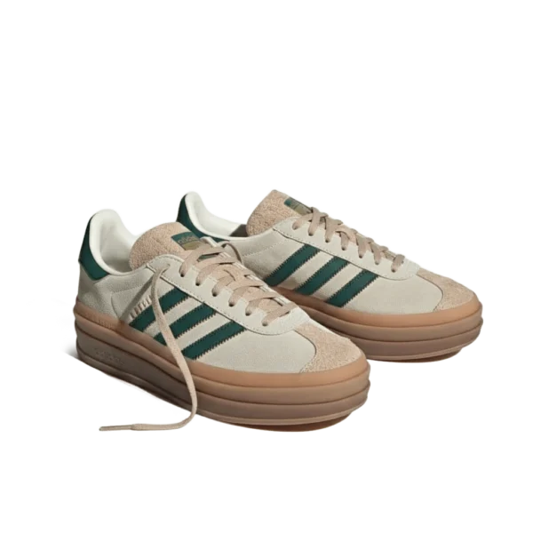 ⁦Adidas Gazelle Bold Cream White Collegiate Green Magic Beige⁩ – תמונה ⁦2⁩