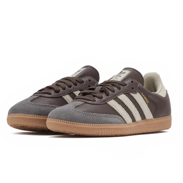 ⁦Adidas Samba OG Brown Putty Grey Gold Metallic⁩ – תמונה ⁦2⁩