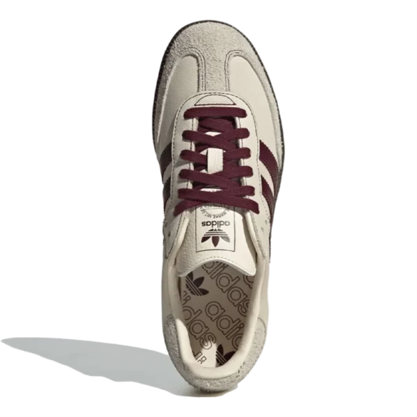⁦Adidas Samba OG Wonder White Maroon Putty Grey⁩ – תמונה ⁦3⁩