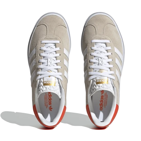 ⁦Adidas Gazelle Bold Wonder Beige Cloud White Collegiate Orange⁩ – תמונה ⁦3⁩