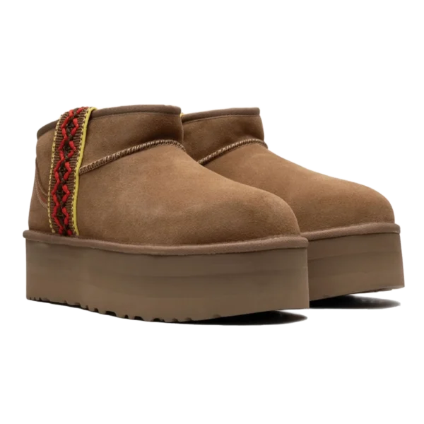 ⁦UGG Classic Ultra Mini Braid Plat Chestnut⁩ – תמונה ⁦2⁩