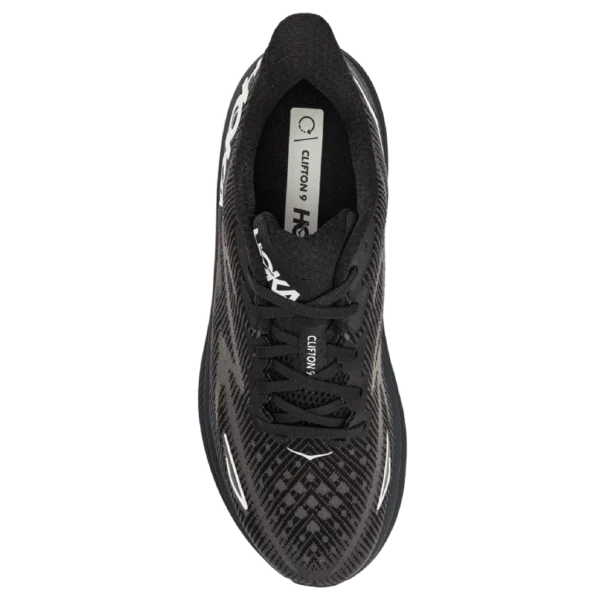 ⁦HOKA Clifton 9 Black White⁩ – תמונה ⁦4⁩