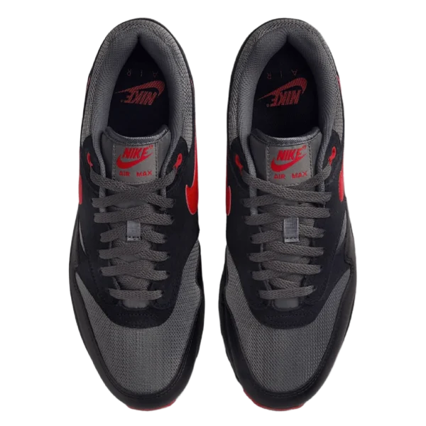 ⁦Air Max 1 Black Iron Grey University Red⁩ – תמונה ⁦4⁩