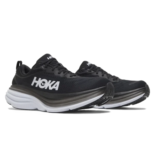 ⁦HOKA ONE ONE Bondi 8 Black White⁩ – תמונה ⁦2⁩