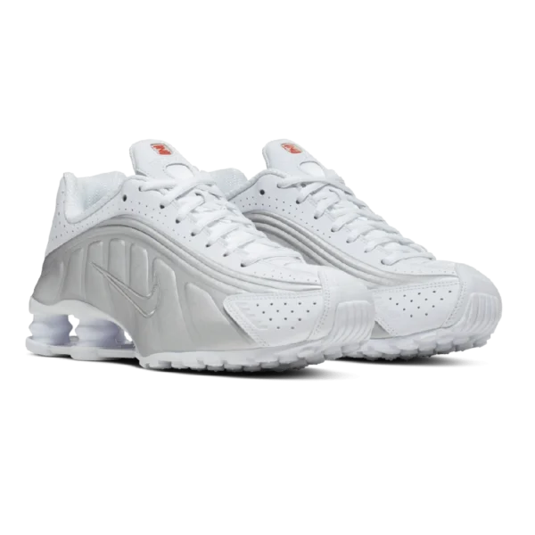⁦Nike Shox R4 White Metallic Silver⁩ – תמונה ⁦2⁩