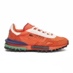 Lacoste Elite Active Branded Textile Trainers Orange White
