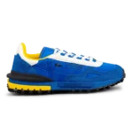 Lacoste Elite Active Branded Textile Trainers Blue Yellow White