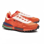 ⁦Lacoste Elite Active Branded Textile Trainers Orange White⁩ – תמונה ⁦2⁩