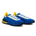 ⁦Lacoste Elite Active Branded Textile Trainers Blue Yellow White⁩ – תמונה ⁦2⁩