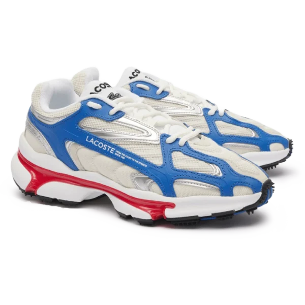 ⁦Lacoste Classic Leather Sneakers White Red Blue⁩ – תמונה ⁦2⁩