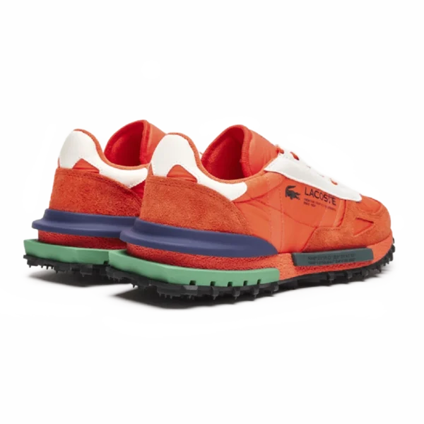 ⁦Lacoste Elite Active Branded Textile Trainers Orange White⁩ – תמונה ⁦3⁩