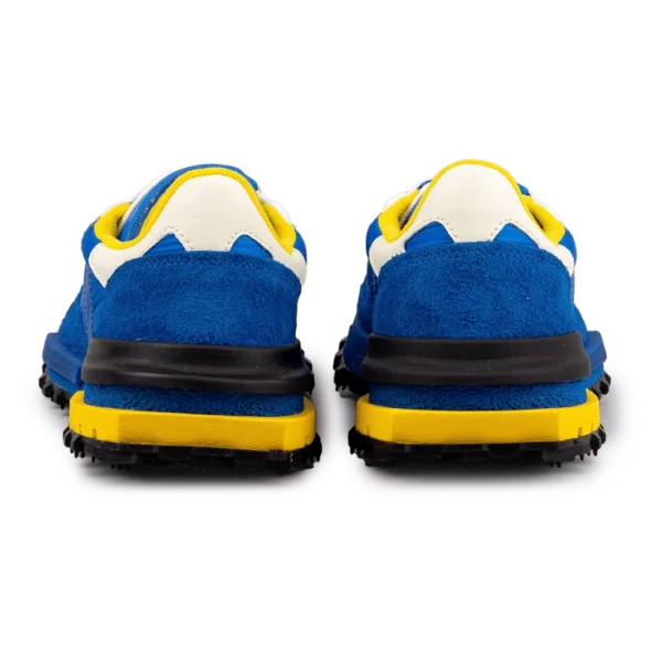 ⁦Lacoste Elite Active Branded Textile Trainers Blue Yellow White⁩ – תמונה ⁦3⁩