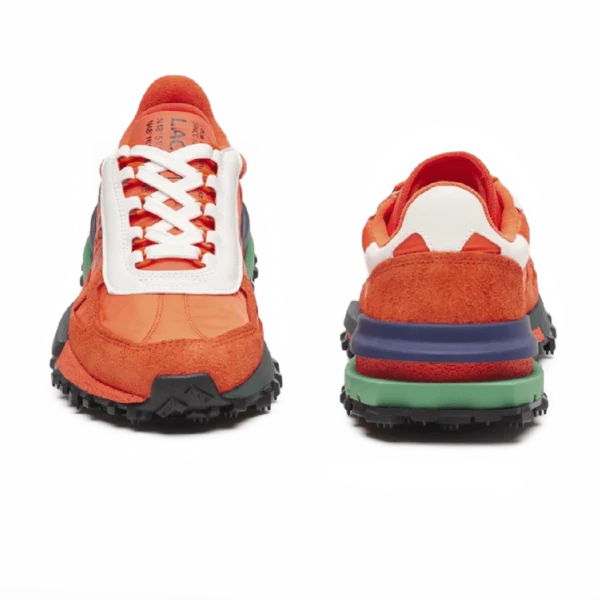 ⁦Lacoste Elite Active Branded Textile Trainers Orange White⁩ – תמונה ⁦4⁩