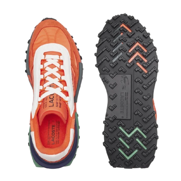 ⁦Lacoste Elite Active Branded Textile Trainers Orange White⁩ – תמונה ⁦5⁩