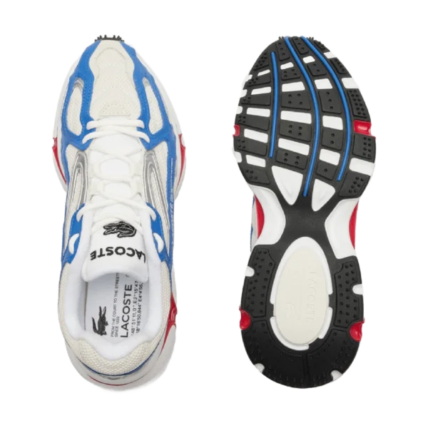 ⁦Lacoste Classic Leather Sneakers White Red Blue⁩ – תמונה ⁦5⁩