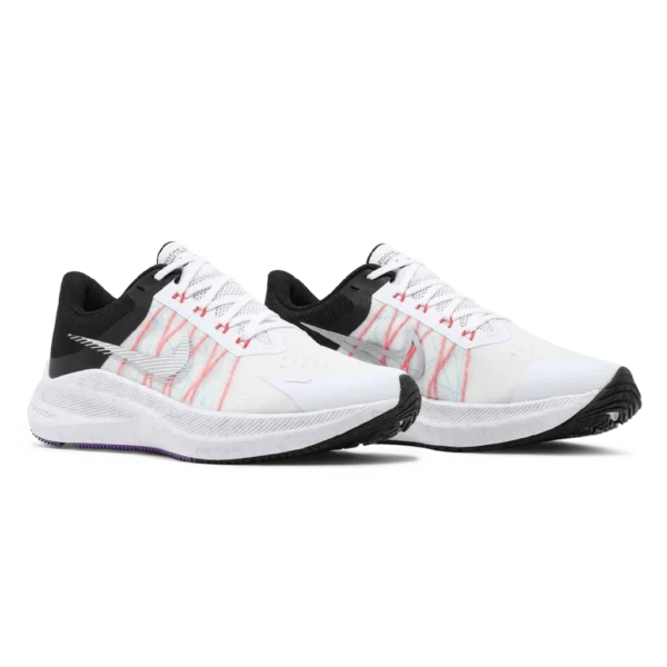 ⁦Nike Air Zoom Winflo 8 White Silver Black Flash Crimson⁩ – תמונה ⁦2⁩