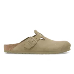 Birkenstock Boston Suede Clogs Faded Khaki