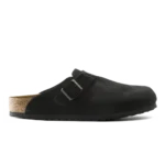 Birkenstock Boston Soft Footbed Suede Clogs Black