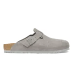 Birkenstock Boston Suede Clogs Stone Coin