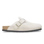 Birkenstock Boston Shearling Suede Clogs Antique White