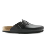 Birkenstock Boston Natural Leather Clogs Black