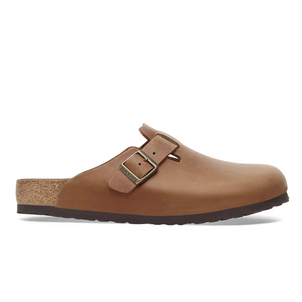 1 Birkenstock Boston Oiled Natural Leather Clogs Cognac – תמונה 1