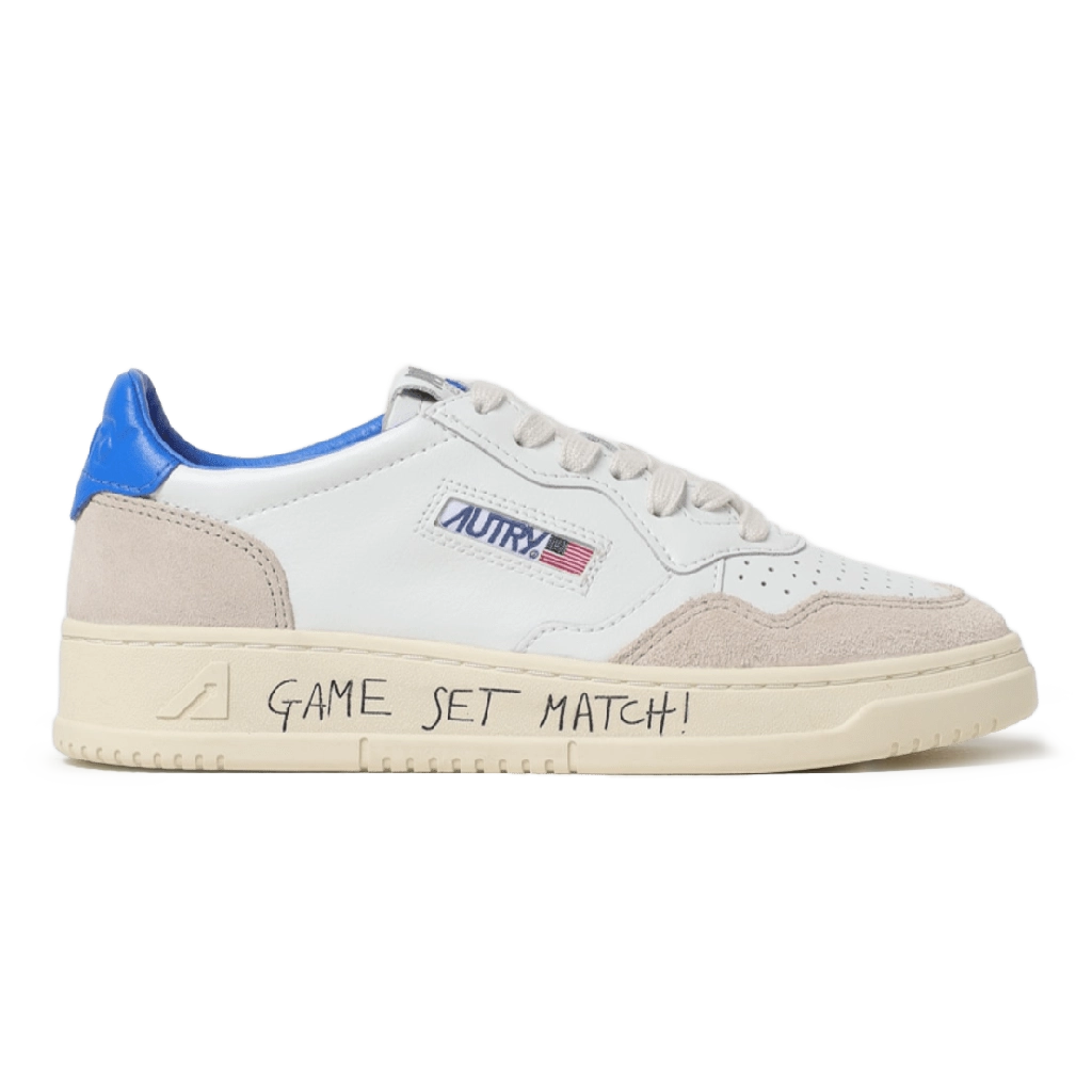 1 Autry Low Leather Sneakers "Game Set Match" White Blue – תמונה 1